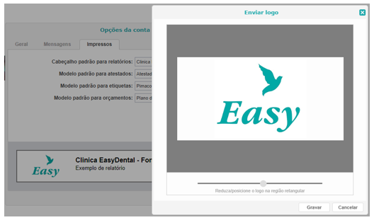 Inserção do logo da clínica
