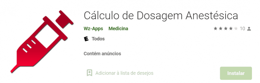 Cálculo de Dosagem Anestésica - Google Play Store